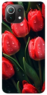 Чохол на Xiaomi Mi 11 Lite Червоні тюльпани фото 1 з 1