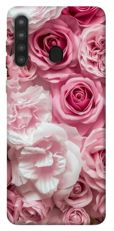 Чехол на Samsung Galaxy A21 Розовые цветы фото 1 из 1