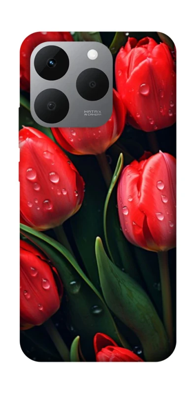 Чехол на Realme 15T Красные тюльпаны фото 1 из 1