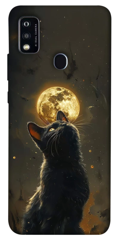 Чехол на ZTE Blade A51 Кот под луной v2 фото 1 из 1