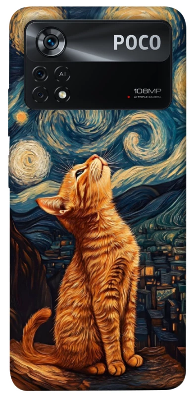 Чохол на Xiaomi Poco X4 Pro 5G van gogh cat фото 1 з 1