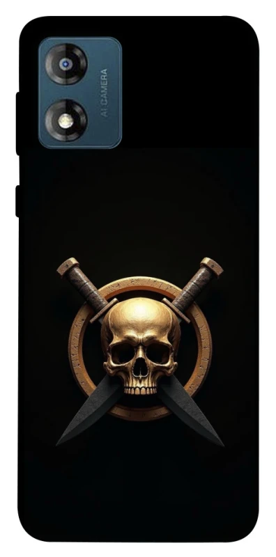 Чохол на Motorola Moto E13 Golden Skull фото 1 з 1