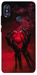 Чехол на Xiaomi Redmi Note 5 Pro / Note 5 (AI Dual Camera) Heart in the hands of a skeleton фото 1 из 1