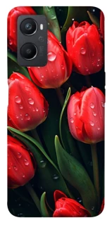 Чохол на Oppo A96 Червоні тюльпани фото 1 Чохол на Oppo A96 Червоні тюльпани фото 1 з 1