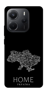 Чохол на Xiaomi Redmi Note 14 4G (Int. version) Ukraine black map фото 1 з 1