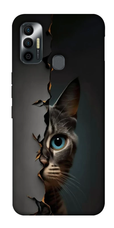 Чехол на TECNO Spark 7 Кот-подглядыватель v2 фото 1 из 1
