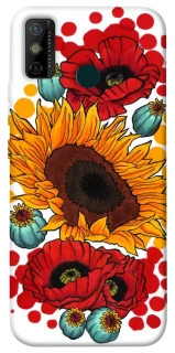 Чехол на TECNO Spark 6 Go Подсолнечники и маки фото 1 из 1