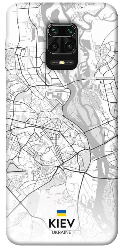 Чехол на Xiaomi Redmi Note 9s / Note 9 Pro / Note 9 Pro Max Kiev white map фото 1 из 1