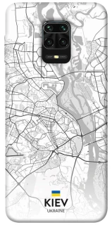Чехол на Xiaomi Redmi Note 9s / Note 9 Pro / Note 9 Pro Max Kiev white map фото 1 из 1