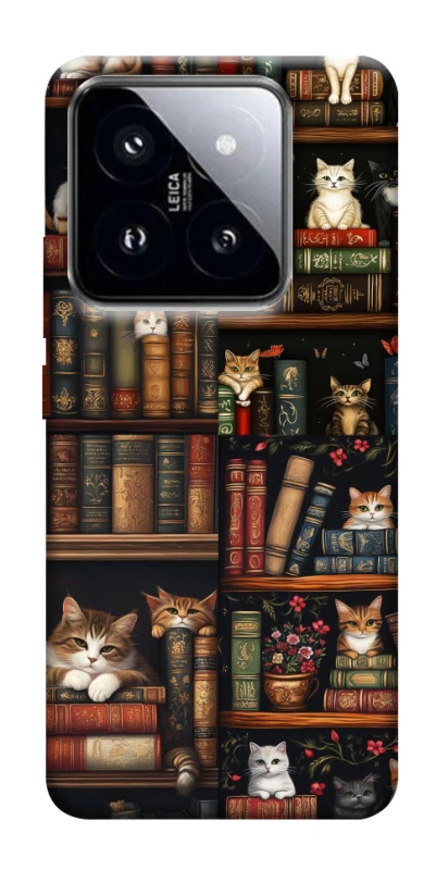 Чехол на Xiaomi 14 Pro Cats & Books фото 1 из 1