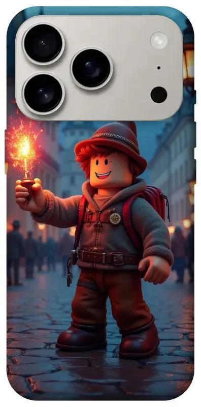 Чехол на Apple iPhone 18 Pro Roblox Fire Logo Blue Flames фото 2 из 2