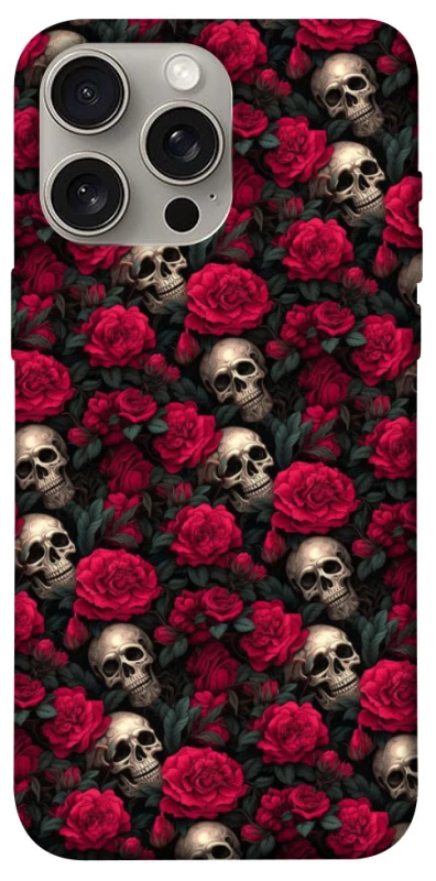 Чехол на Apple iPhone 15 Pro Max (6.7") Черепа и розы фото 1 из 1