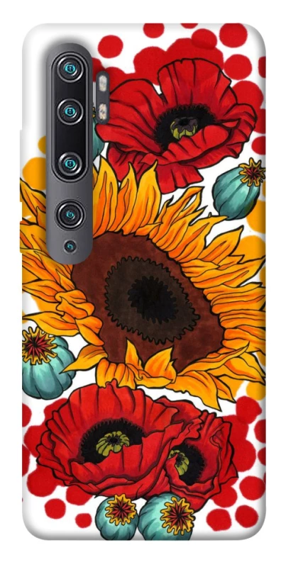 Чохол на Xiaomi Mi Note 10 / Note 10 Pro / Mi CC9 Pro Соняшники та маки фото 1 з 1