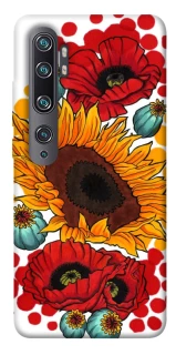 Чехол на Xiaomi Mi Note 10 / Note 10 Pro / Mi CC9 Pro Подсолнечники и маки фото 1 из 1