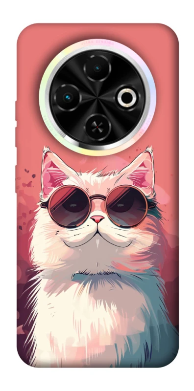 Чохол на TECNO Spark 30C Сat with glasses фото 1 з 1