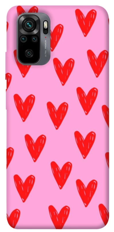 Чехол на Xiaomi Redmi Note 10 / Note 10s Red hearts 2 фото 1 из 1
