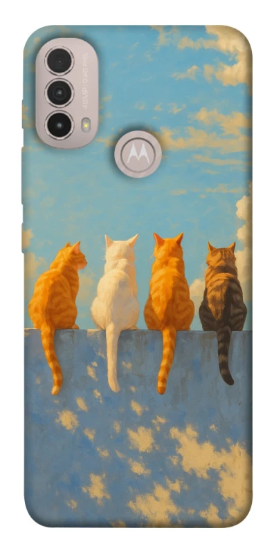 Чохол на Motorola Moto E40 cats on wall фото 1 з 1