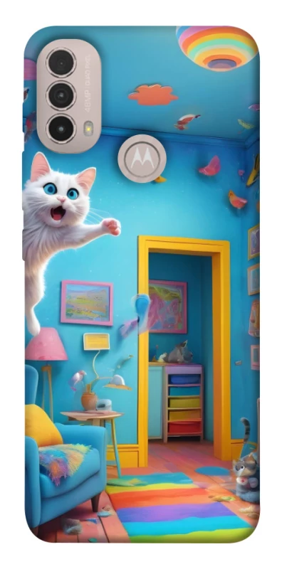 Чехол на Motorola Moto E40 crazy cat фото 1 из 1