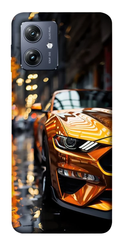 Чохол на Motorola Moto G54 Golden sports car фото 1 з 1