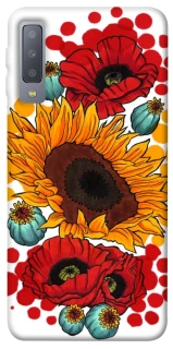 Чехол на Samsung A750 Galaxy A7 (2018) Подсолнечники и маки фото 1 из 1