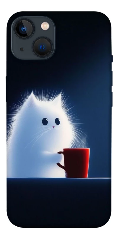 Чехол на Apple iPhone 13 (6.1") Чехол кот с кофе фото 1 из 1