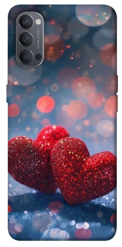 Чохол на Oppo Reno 4 Red hearts фото 1 з 1