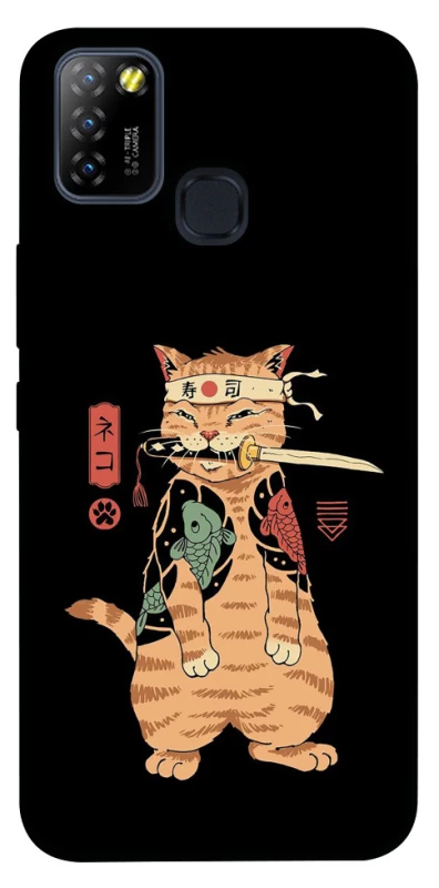 Чохол на Infinix Hot 10 Lite Кіт-самурай фото 1 з 1