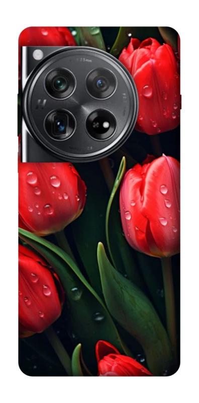 Чохол на OnePlus 12 Червоні тюльпани фото 1 з 1