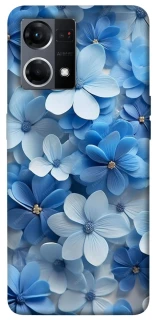 Чехол на Oppo Reno 7 4G Синие цветы фото 1 из 1