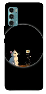Чехол на Motorola Moto G60 Cat and flower фото 1 из 1