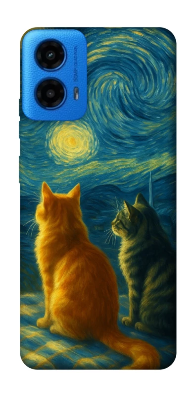 Чохол на Motorola Moto G45 Cats under the stars фото 1 з 1