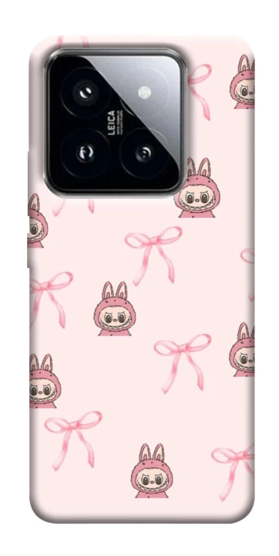 Чохол на Xiaomi 14 Pro Pink bows and Labubus фото 1 з 1