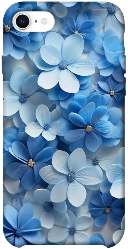 Чехол на Apple iPhone SE (2020) Синие цветы фото 1 из 1