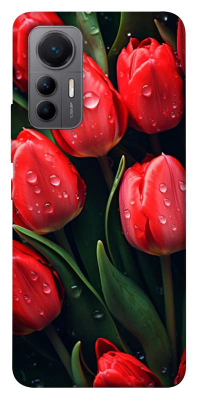 Чохол на Xiaomi 12 Lite Червоні тюльпани фото 1 з 1