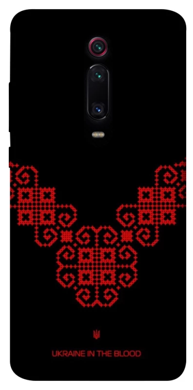 Чехол на Xiaomi Redmi K20 / K20 Pro / Mi9T / Mi9T Pro Черно-красная вышиванка фото 1 из 1