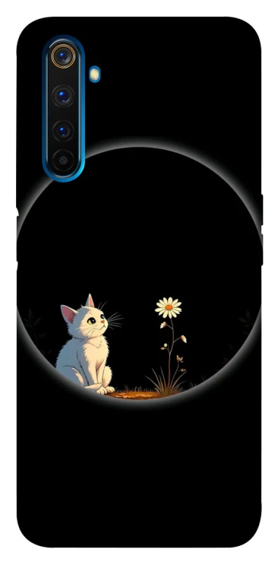 Чехол на Realme 6 Pro Cat and flower фото 1 из 1