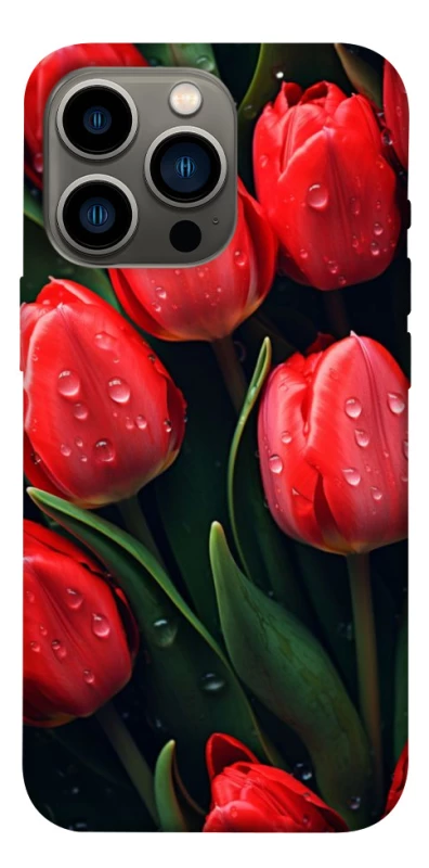 Чохол на Apple iPhone 13 Pro (6.1") Червоні тюльпани фото 1 з 1