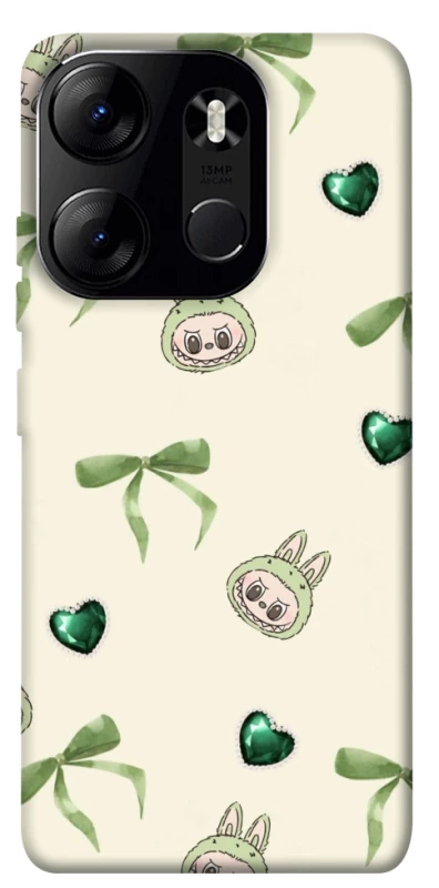 Чохол на Tecno Spark Go 2023 Labubu Green Heart фото 1 з 1
