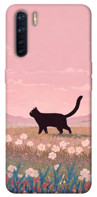 Чехол на Oppo A91 cat on a field фото 1 из 1