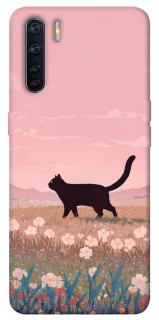 Чехол на Oppo A91 cat on a field фото 1 из 1