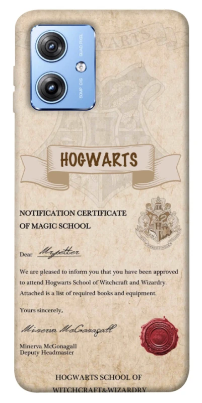 Чехол на Motorola Moto G84 The Hogwarts acceptance letter фото 1 из 1