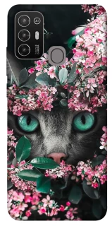 Чехол на ZTE Blade A52 Кот в цветах фото 1 из 1