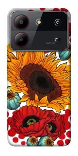 Чехол на ZTE Blade A54 4G Подсолнечники и маки фото 1 из 1