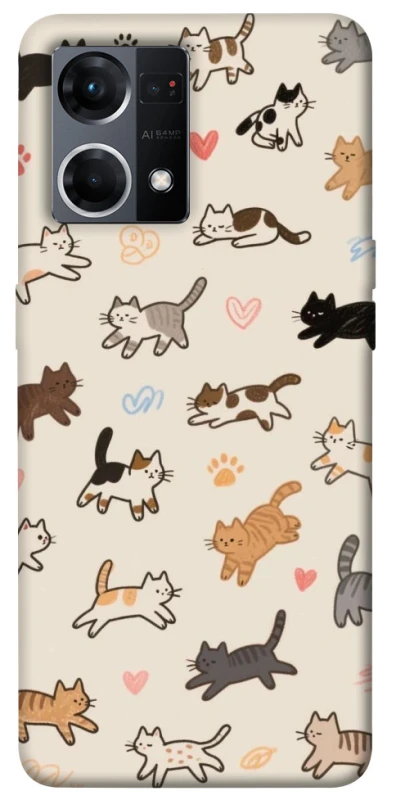 Чохол на Oppo Reno 7 4G Cat style ver.2 фото 1 з 1