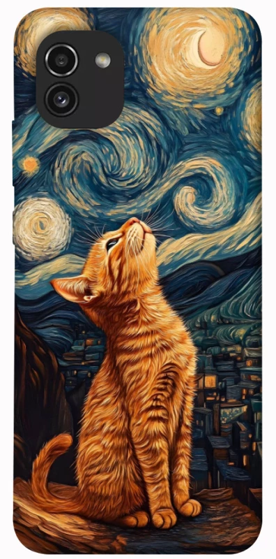 Чохол на Samsung Galaxy A03 van gogh cat фото 1 з 1