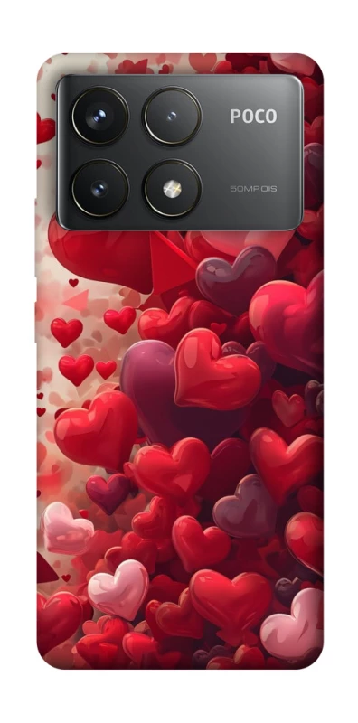 Чохол на Xiaomi Poco F6 Pro Many hearts фото 1 з 1