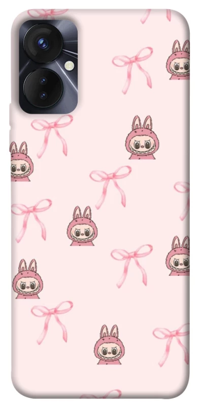 Чехол на TECNO Spark 9 Pro (KH7n) Pink bows and Labubus фото 1 из 1
