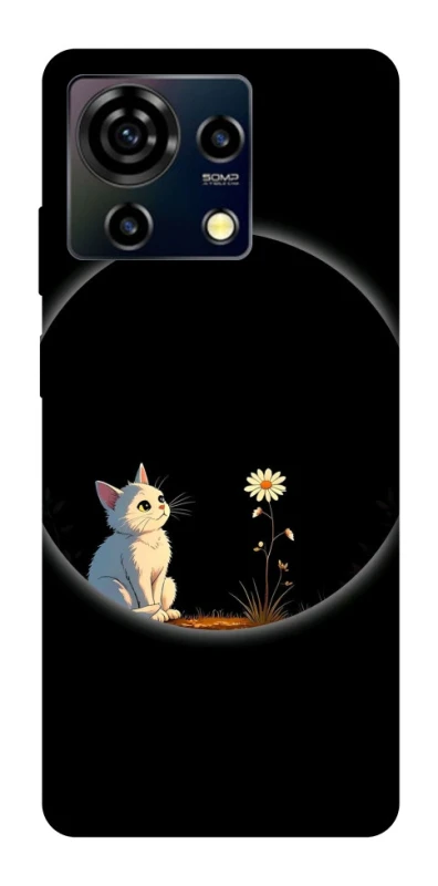 Чехол на ZTE Blade V50 Vita Cat and flower фото 1 из 1