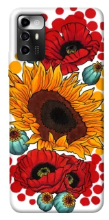Чехол на ZTE Blade V40 Vita Подсолнечники и маки фото 1 из 1