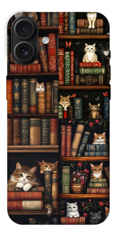 Чехол на Apple iPhone 16 Plus Cats & Books фото 1 из 1